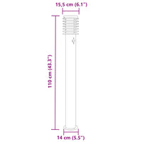 Lampada da Terra per Esterni Sensore Argento 3 pz 110cm Acciaio 4006368