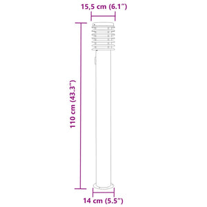 Lampade da Terra per Esterni con Presa 3 pz Nere 110 cm Acciaio 4006379