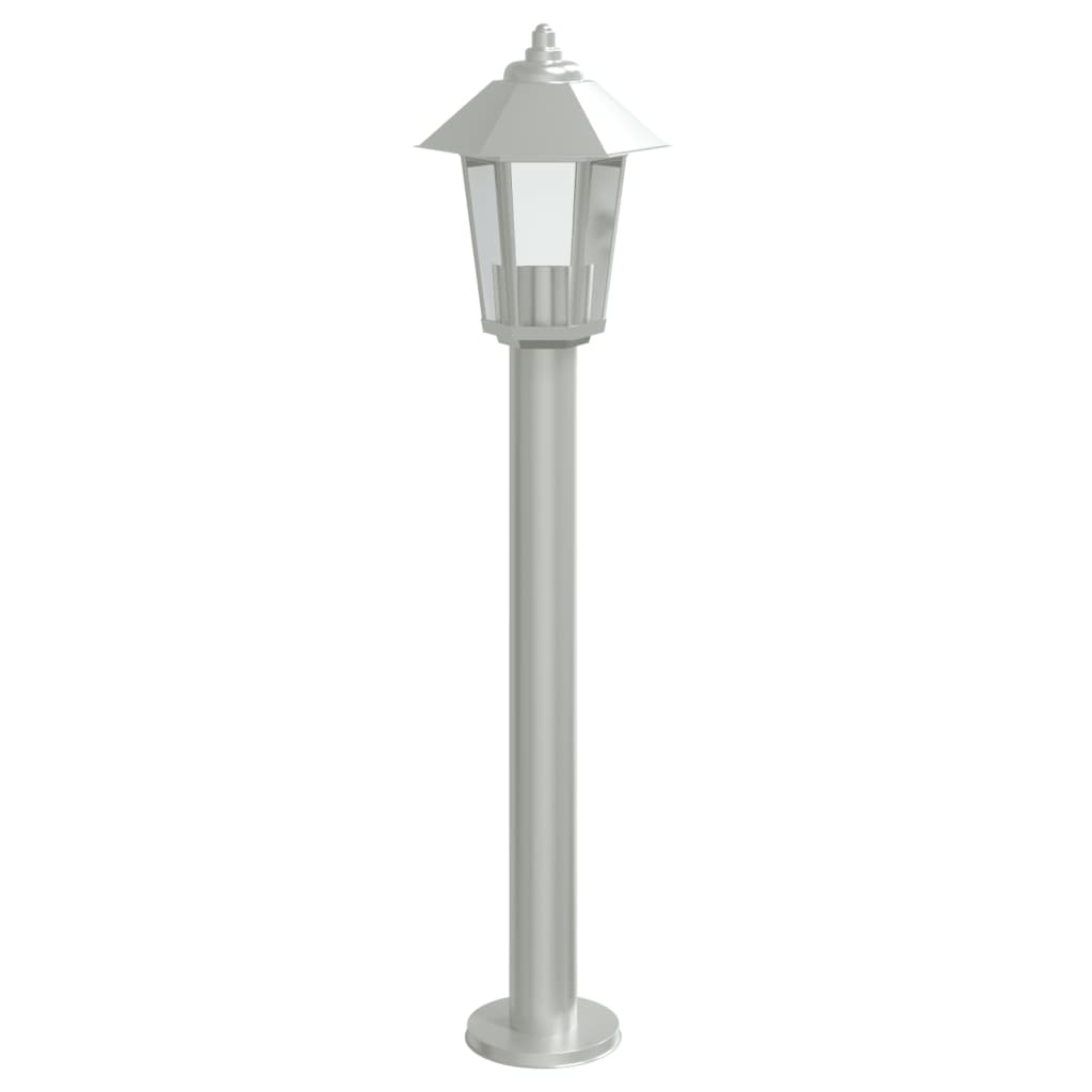 Lampade da Terra per Esterni 3 pz Argento 80 cm in Acciaio Inox 4006382