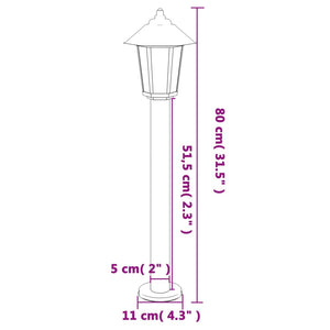 Lampade da Terra per Esterni 3 pz Argento 80 cm in Acciaio Inox 4006382