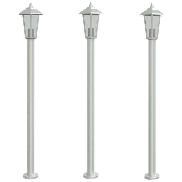 Lampade da Terra per Esterni 3 pz Argento 120cm in Acciaio Inox 4006384