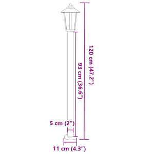 Lampade da Terra per Esterni 3 pz Argento 120cm in Acciaio Inox 4006384