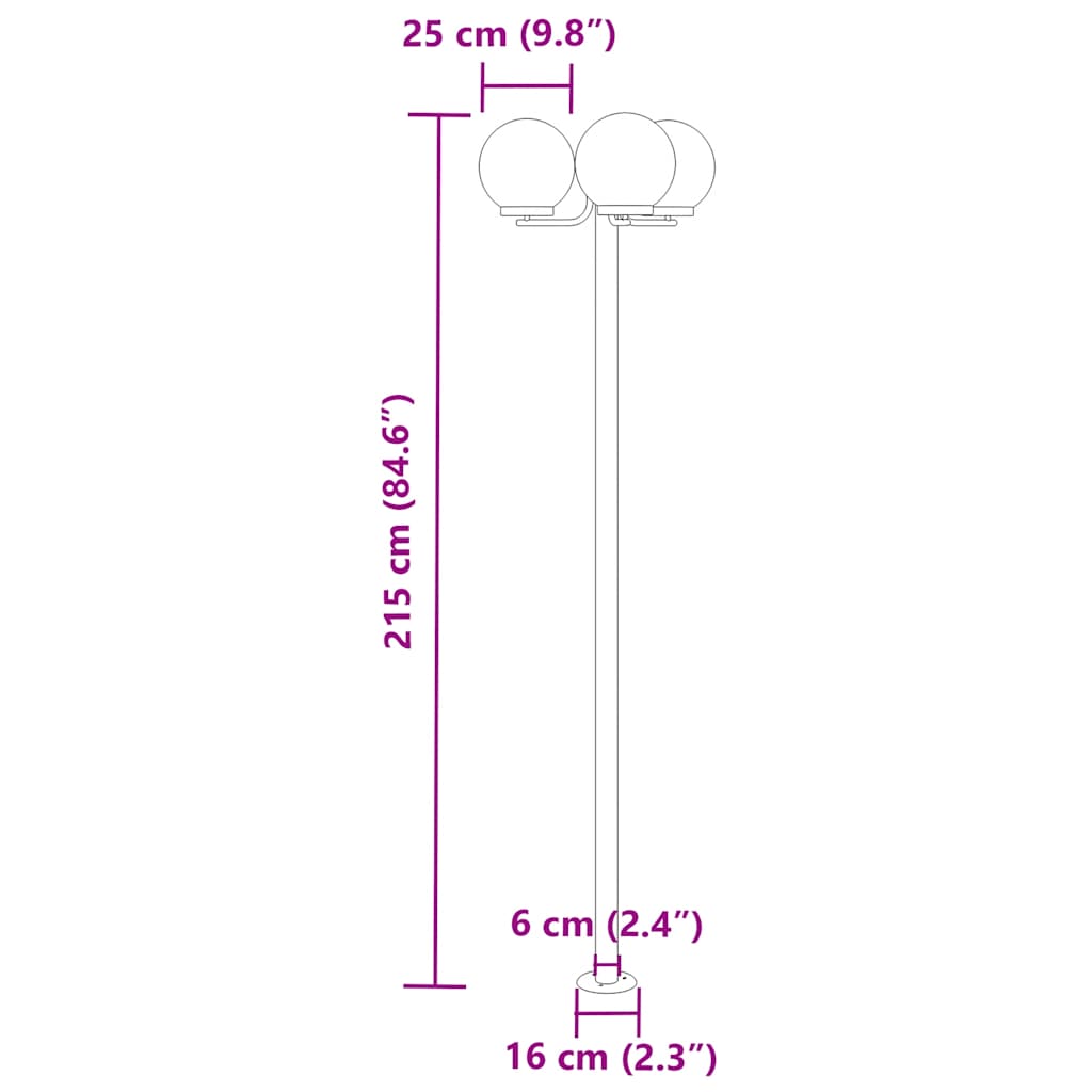 Lampade da Terra per Esterni 2pz Argento 215cm in Acciaio Inox 4006390