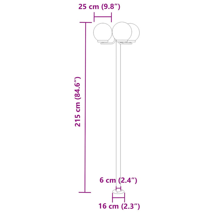 Lampade da Terra per Esterni 2pz Argento 215cm in Acciaio Inox 4006390