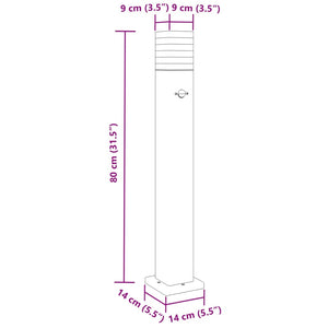 Lampada da Terra per Esterni con Sensore Nera 80cm in Alluminio 4006401