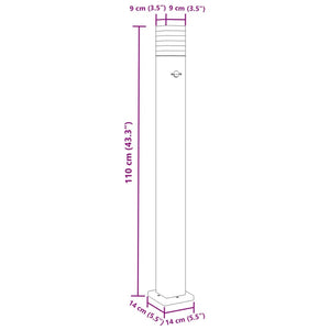 Lampade Terra per Esterni con Sensori 3pz Nere 110cm Alluminio 4006404