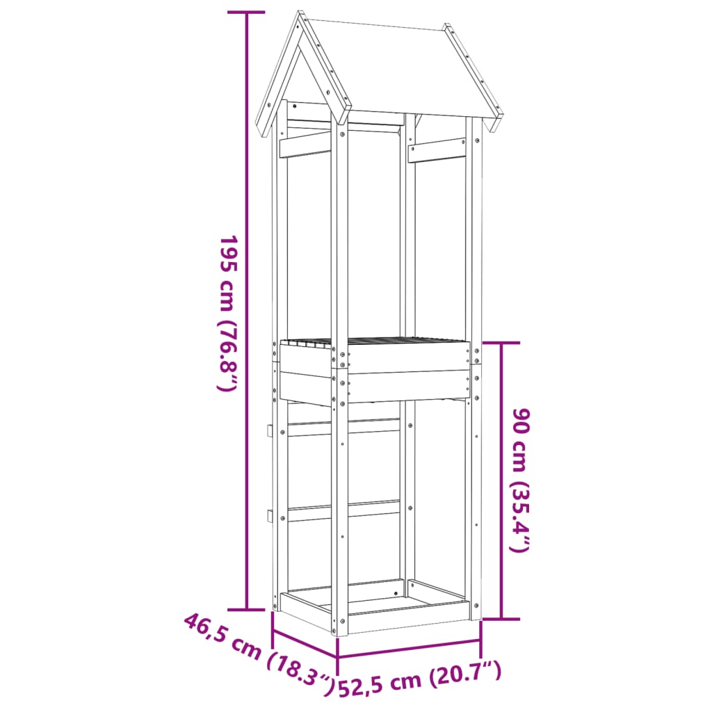 Torre da Gioco 52,5x46,5x195 cm in Legno di Pino Impregnato 845910