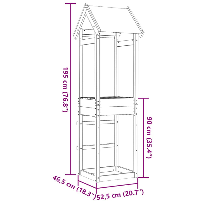 Torre da Gioco 52,5x46,5x195 cm in Legno di Pino Impregnato 845910