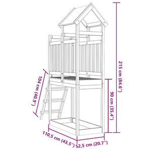 Torre Gioco con Scaletta 110,5x52,5x215cm Legno Pino Impregnato 845922