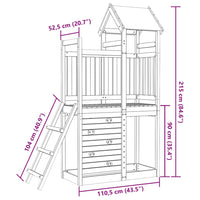 Torre da Gioco con Arrampicata 110,5x52,5x215 cm Abete Douglas 845924