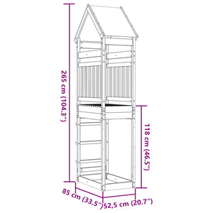 Torre da Gioco 85x52,5x265 cm in Legno Massello di Pino 845929