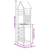 Torre da Gioco con Arrampicata 85x52,5x265 cm Massello Pino 845932