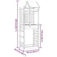 Torre da Gioco con Arrampicata 85x52,5x239 cm Massello Pino 845941