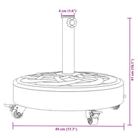 Base per Ombrellone con Ruote per Pali Ø38/48 mm 27 kg Rotonda 4007979