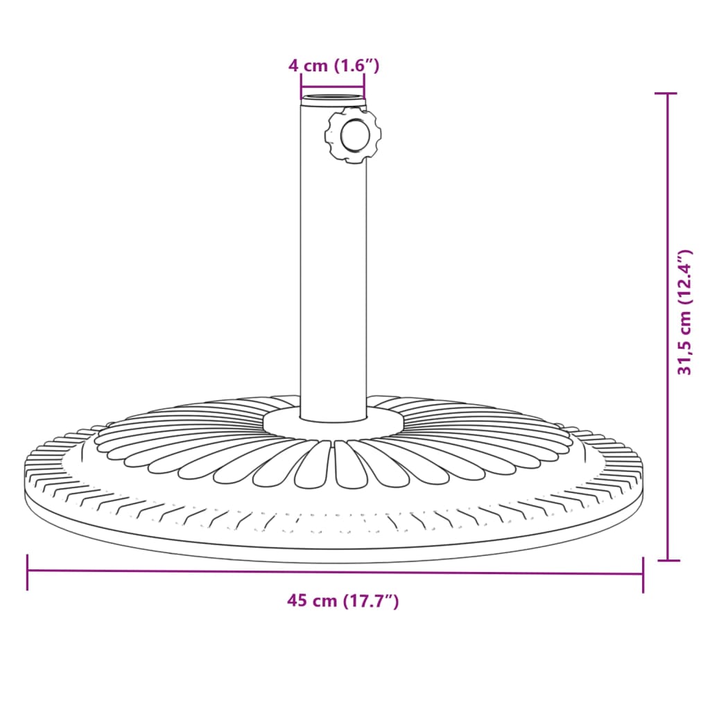 Base per Ombrellone per Pali Ø38/48 mm 12 kg Rotonda 4007980