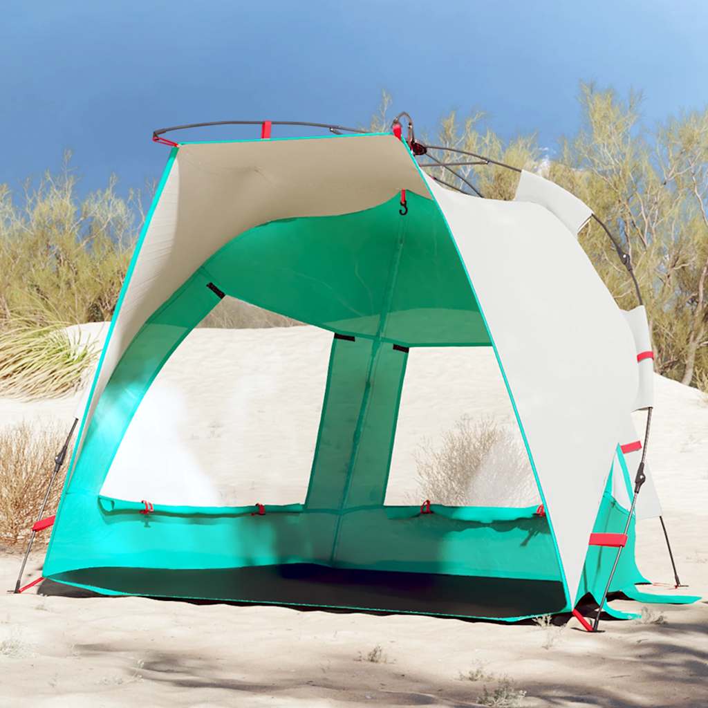 Tenda da Spiaggia 2 Persone Verde Rilascio Rapido Impermeabile 4005291