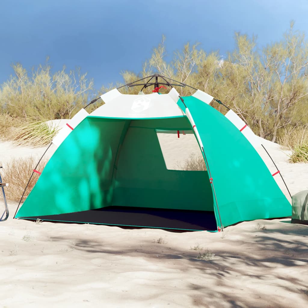 Tenda da Spiaggia 2 Persone Verde Rilascio Rapido Impermeabile 4005297