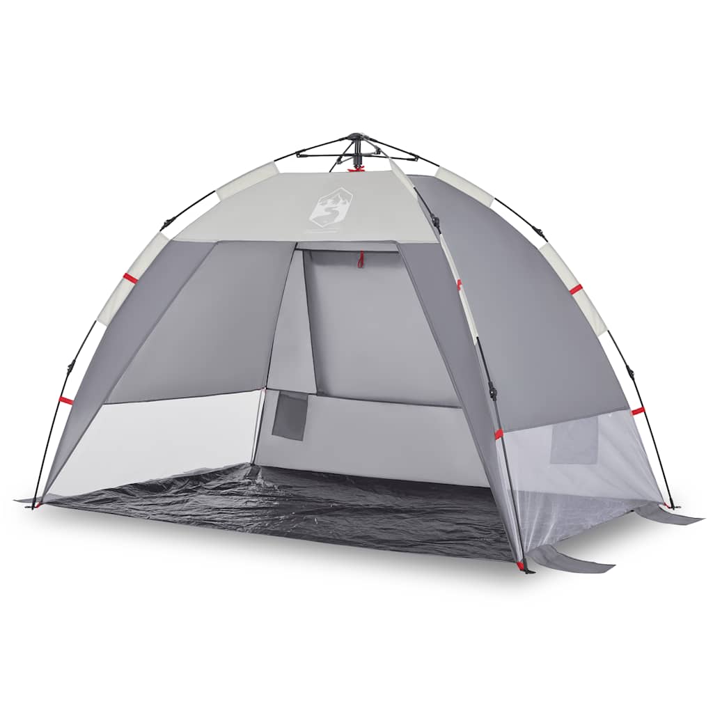 Tenda da Spiaggia 2 Persone Grigio Rilascio Rapido Impermeabile 4005301