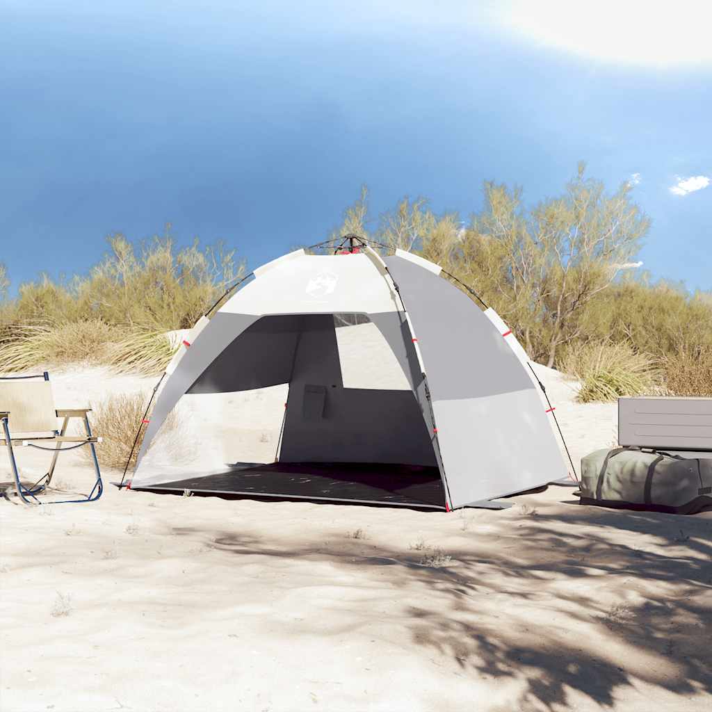 Tenda da Spiaggia 2 Persone Grigio Rilascio Rapido Impermeabile 4005301