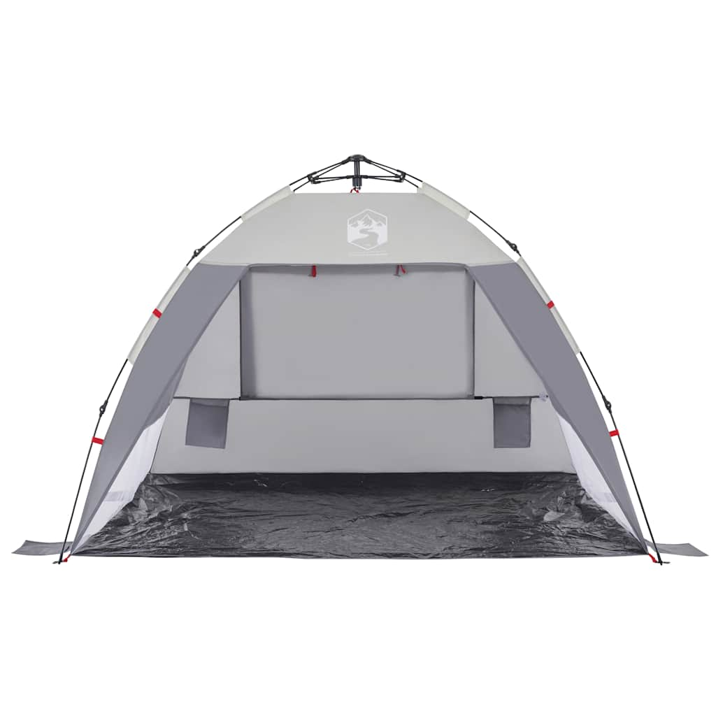 Tenda da Spiaggia 2 Persone Grigio Rilascio Rapido Impermeabile 4005301