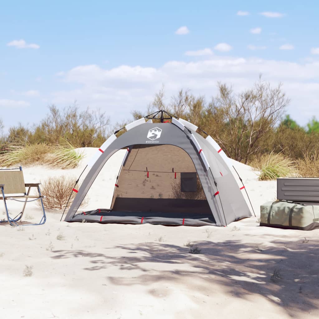 Tenda da Spiaggia 2 Persone Grigio Rilascio Rapido Impermeabile 4005304