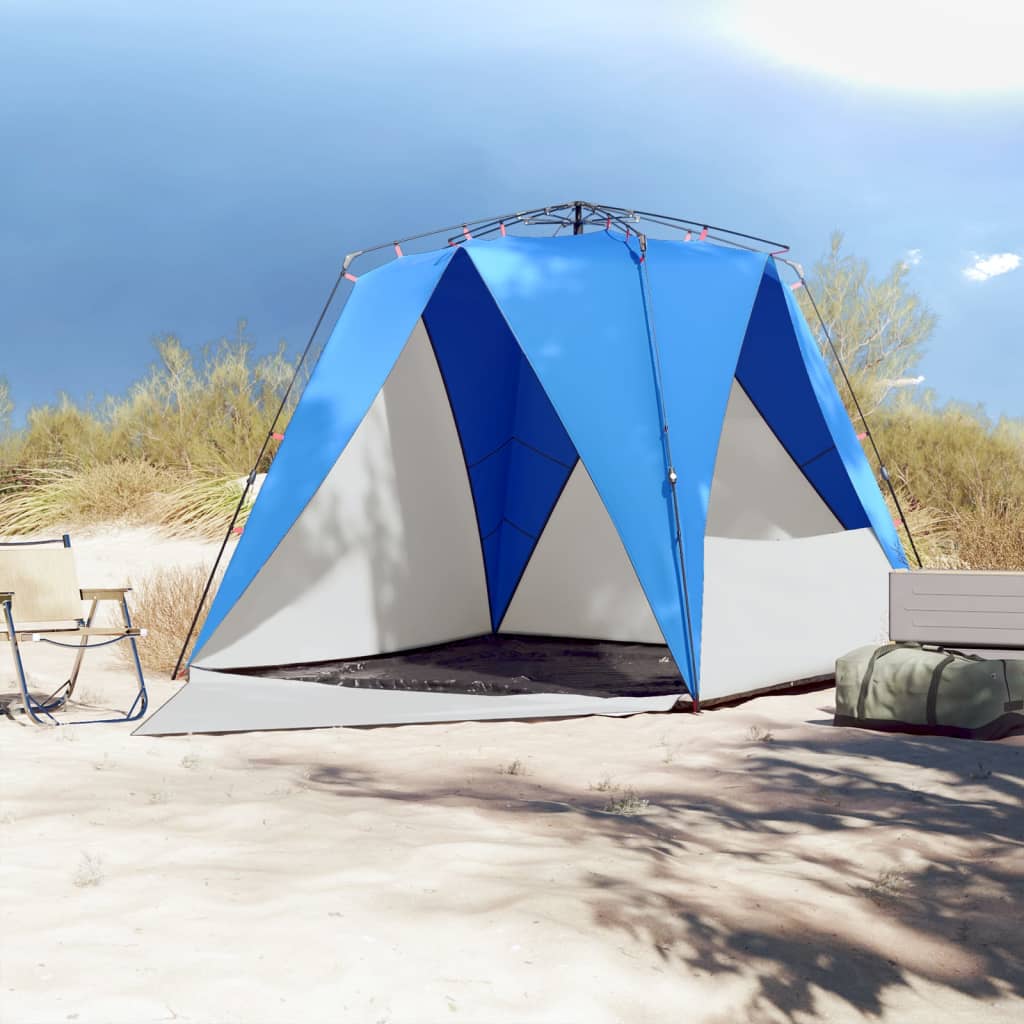 Tenda da Spiaggia 4Persone Azzurro Rilascio Rapido Impermeabile 4005305