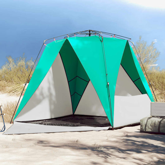 Tenda da Spiaggia 4 Persone Verde Rilascio Rapido Impermeabile 4005306