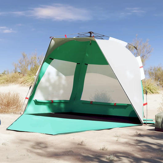 Tenda da Spiaggia 3 Persone Verde Rilascio Rapido Impermeabile 4005312