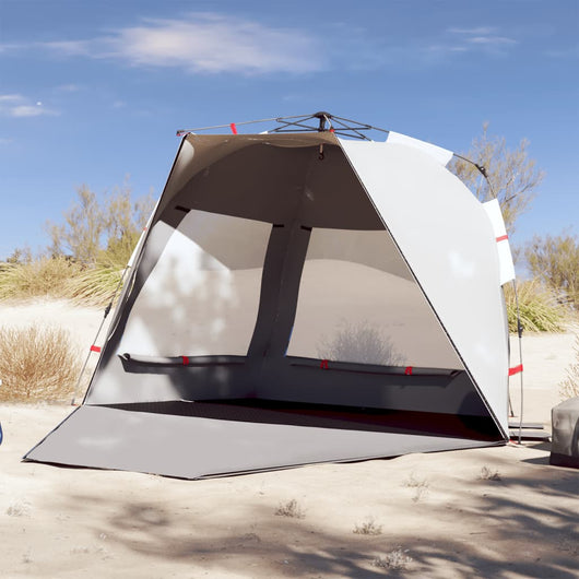 Tenda da Spiaggia 3 Persone Grigio Rilascio Rapido Impermeabile 4005313