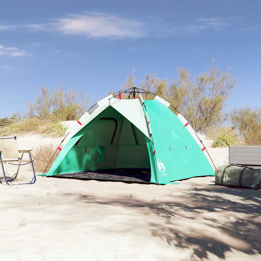 Tenda da Spiaggia 3 Persone Verde Rilascio Rapido Impermeabile 4005315