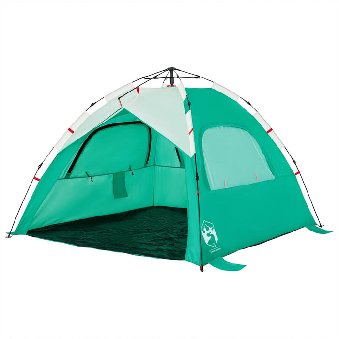 Tenda da Spiaggia 3 Persone Verde Rilascio Rapido Impermeabile 4005315