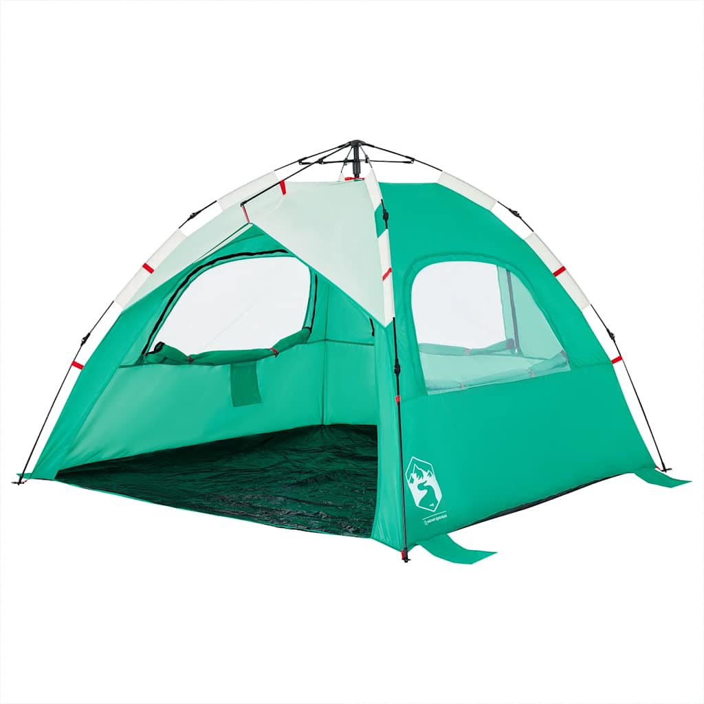 Tenda da Spiaggia 3 Persone Verde Rilascio Rapido Impermeabile 4005315