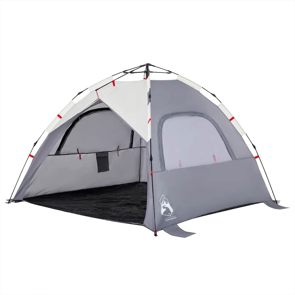 Tenda da Spiaggia 3 Persone Grigio Rilascio Rapido Impermeabile 4005316