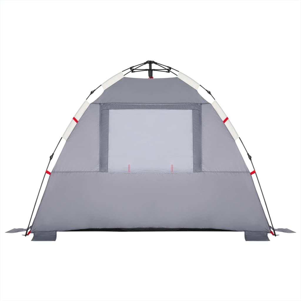 Tenda da Spiaggia 3 Persone Grigio Rilascio Rapido Impermeabile 4005316