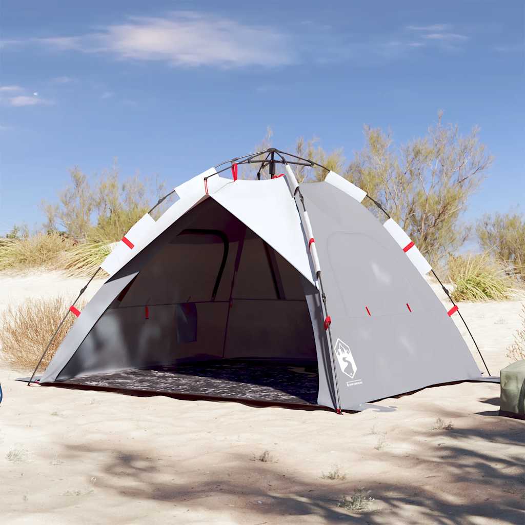 Tenda da Spiaggia 3 Persone Grigio Rilascio Rapido Impermeabile 4005316