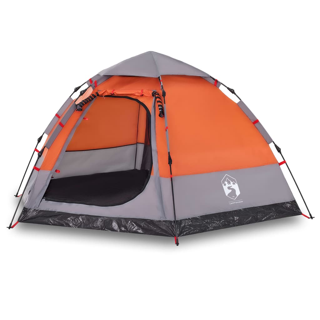 Tenda Campeggio Cabina 4 Pers. Grigio Arancione Rilascio Rapido 4005337