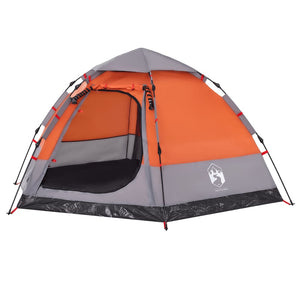 Tenda Campeggio Cabina 4 Pers. Grigio Arancione Rilascio Rapido 4005337