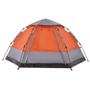 Tenda Campeggio Cabina 4 Pers. Grigio Arancione Rilascio Rapido 4005337