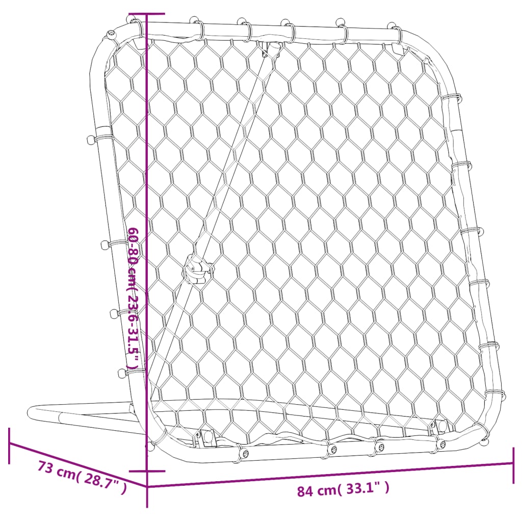 Rimbalzatore da Calcio Regolabile Nera 84x73x60-80 cm Acciaio 4007968