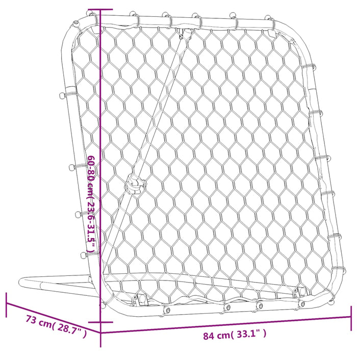 Rimbalzatore da Calcio Regolabile Nera 84x73x60-80 cm Acciaio 4007968