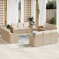 Set Divani da Giardino 12 pz con Cuscini Beige in Polyrattancod mxl 88920