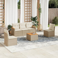 Set Divano da Giardino 6 pz con Cuscini Beige in Polyrattancod mxl 90310