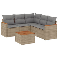 Set Divano da Giardino 6 pz con Cuscini Beige in Polyrattancod mxl 112322