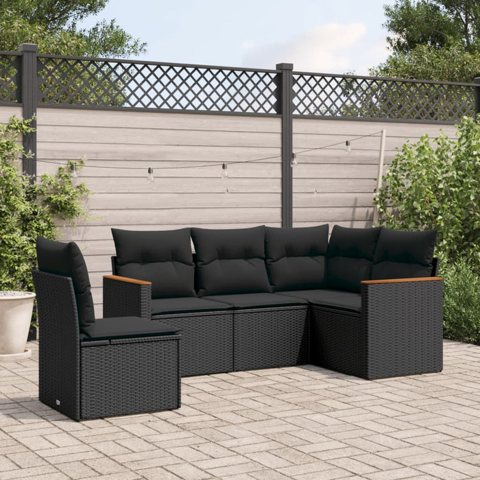 Set Divani da Giardino 5 pz con Cuscini in Polyrattan Nerocod mxl 91209