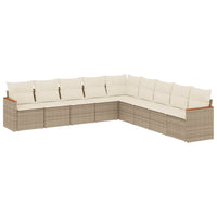 Set Divano da Giardino 9 pz con Cuscini Beige in Polyrattancod mxl 112311