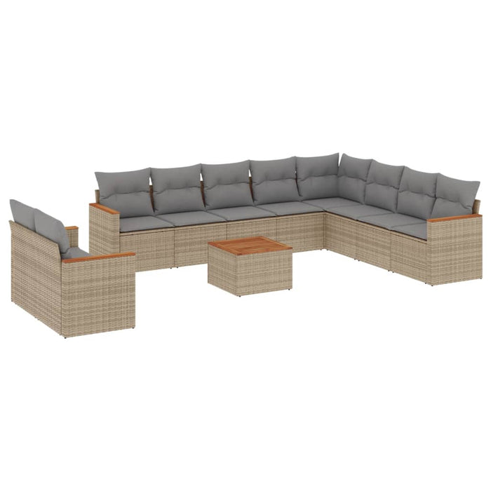 Set Divani da Giardino 11 pz con Cuscini Beige in Polyrattancod mxl 88517