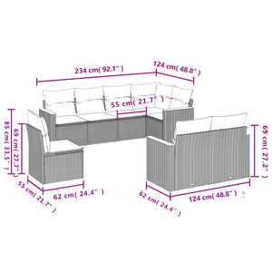 Set Divani da Giardino con Cuscini 8 pz Nero in Polyrattan 3258562