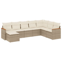 Set Divano da Giardino 8 pz con Cuscini Beige in Polyrattan 3258649