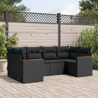 Set Divano da Giardino 6 pz con Cuscini Nero in Polyrattancod mxl 88545