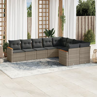 Set Divano da Giardino 9 pz con Cuscini Grigio in Polyrattancod mxl 114315